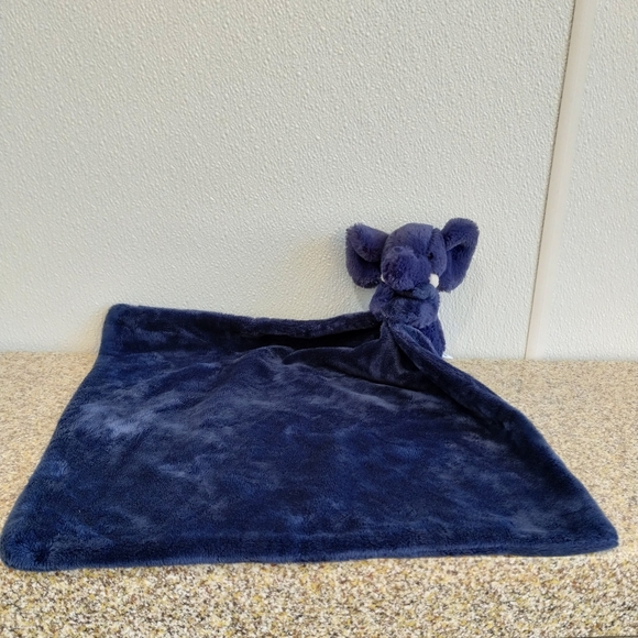 -Jellycat Bashful navy blue elephant Soft Baby Security Blanket Lovey - Picture 2 of 14